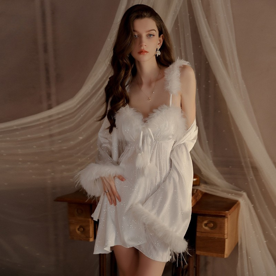 La Plume Étoile Satin Nightdress Set