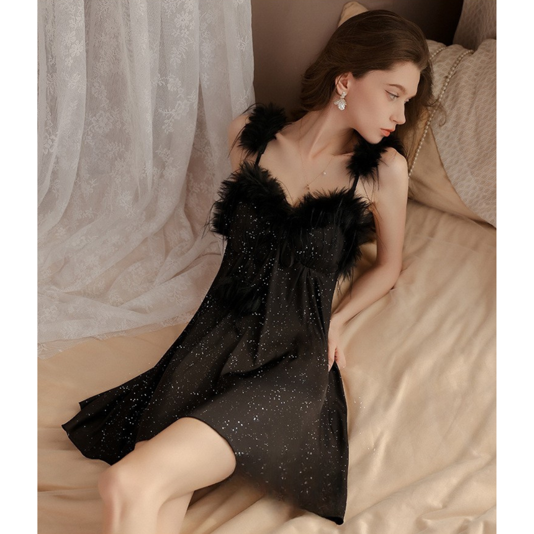 La Plume Étoile Satin Nightdress Set