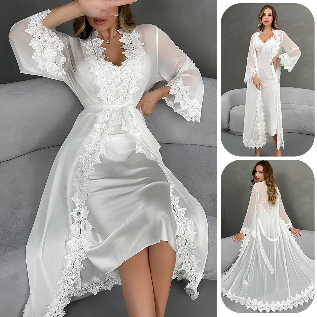 Muse Bianca Satin Nightdress Set