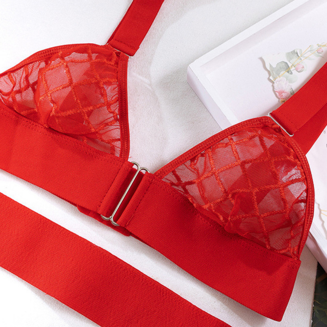 Fishnet Desire Garter Lingerie Set