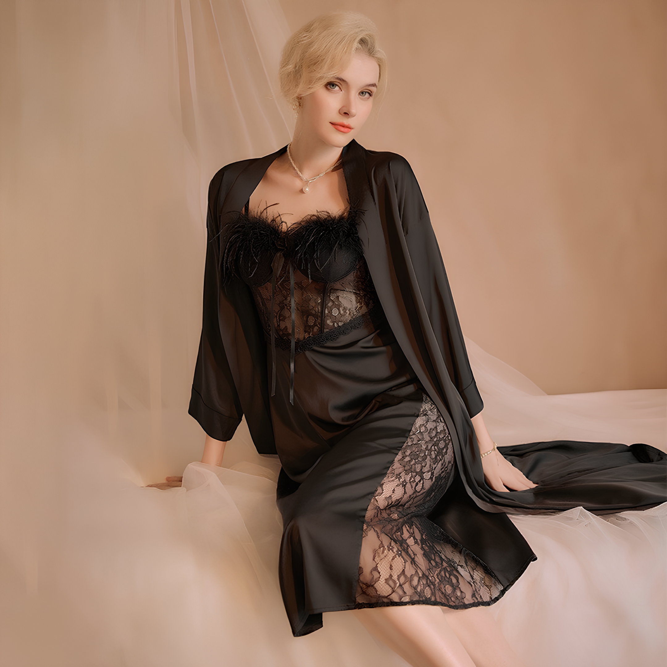 Élodie Plum Silky Nightdress Set