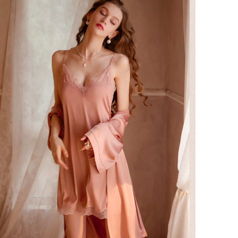 Élégance Lace Satin Nightdress Set