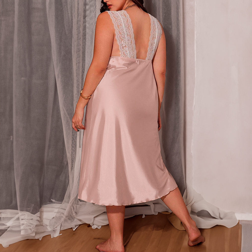 Saphira Lune Satin Nightdress -  Plus Size