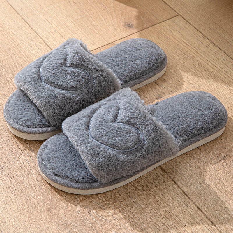 Sweet Heart Plush Home Slippers