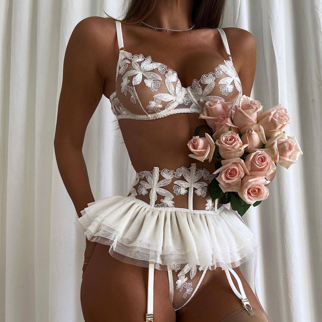 Ivory Bride Garter Lingerie Set