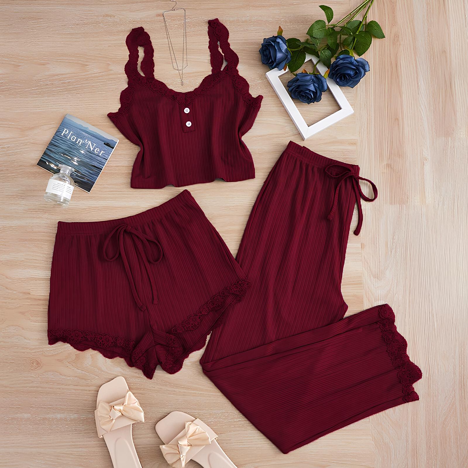 Serena Basic Pyjama Set (3 Pieces)