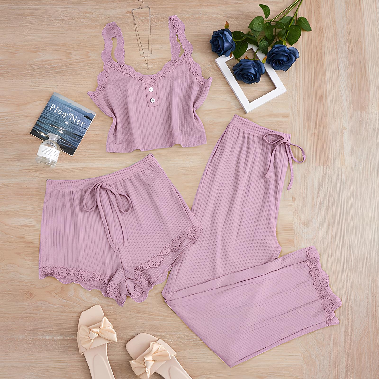 Serena Basic Pyjama Set (3 Pieces)