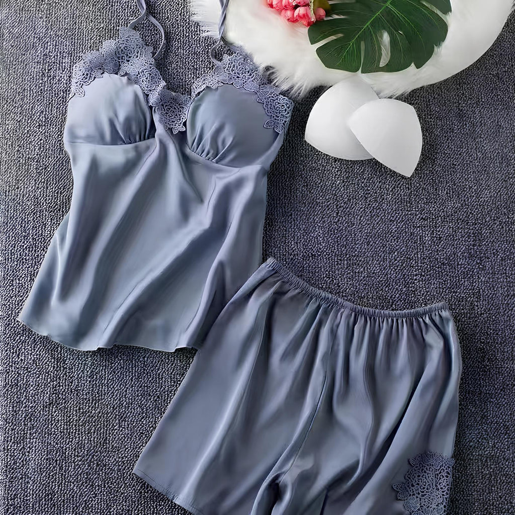 Silken Harmony Satin Nightdress Set (5 Pieces)