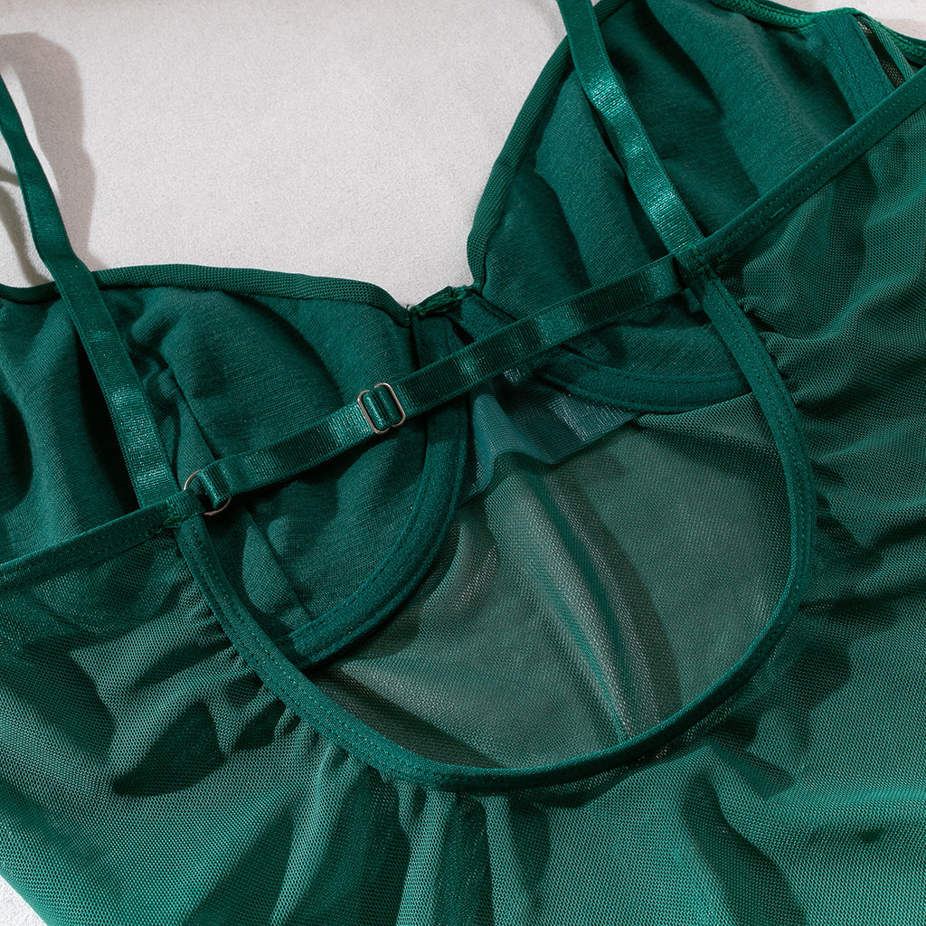 Noir Fièvre Garter Bodysuit Set