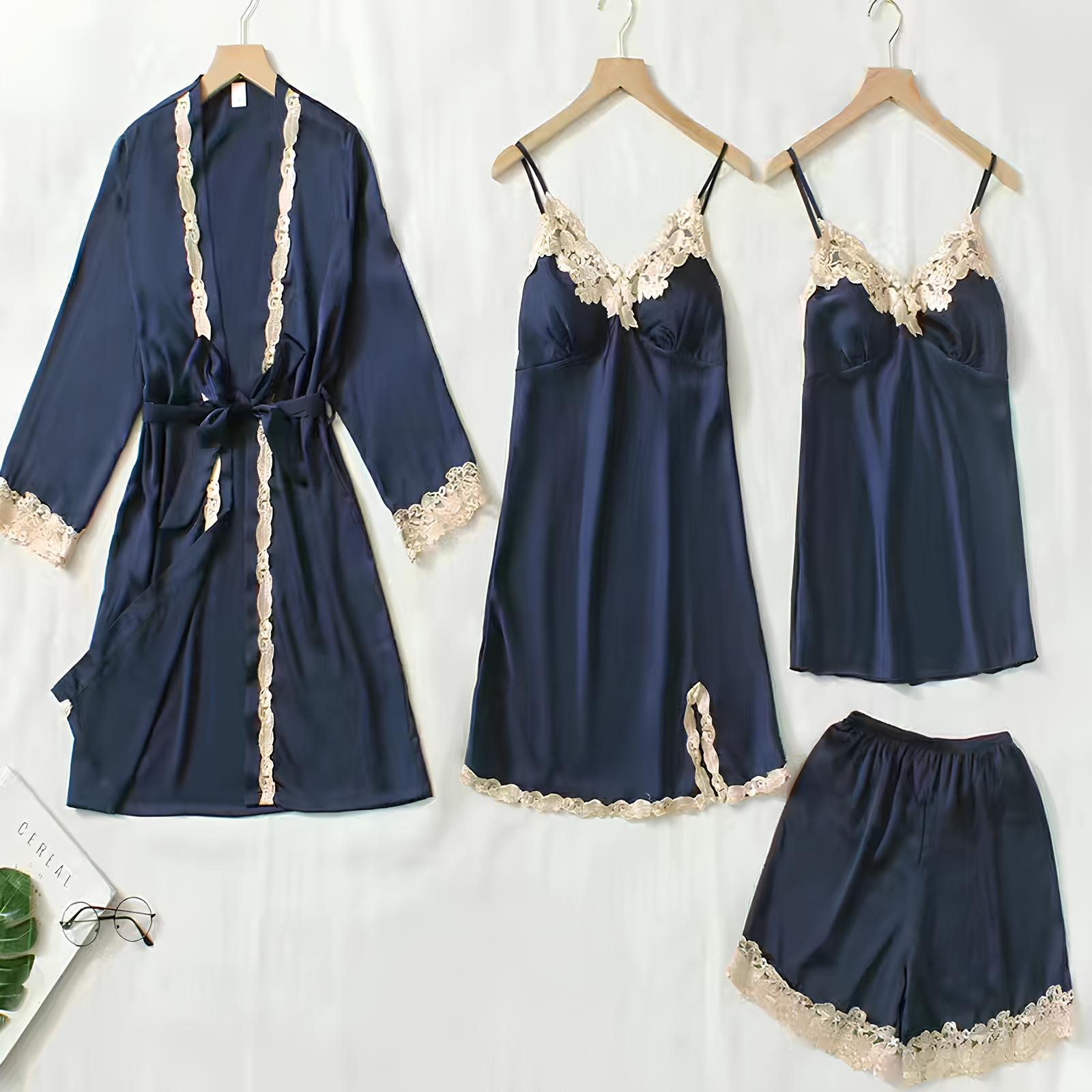 Nocturne Luxe Satin Nightdress Set (5 Pieces)